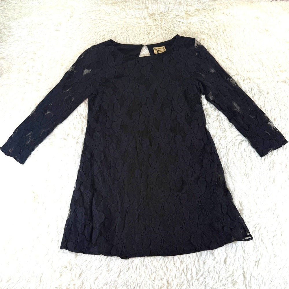 Vintage‎ Show Me Your Mumu Small Lace Mini Dress Black Witchy Whimsigoth Fairy - Picture 2 of 12